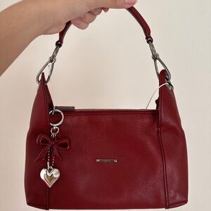 Vintage Gucci Rare Red Leather Shoulder Bag (with Cute Charm!)